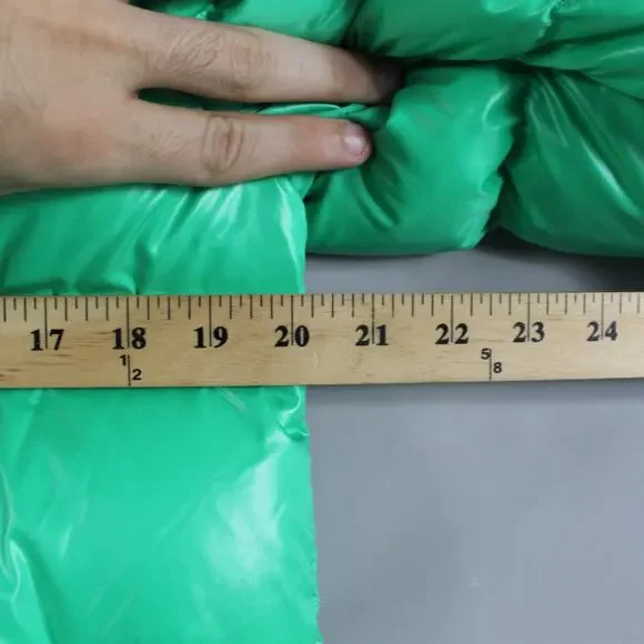 Aritzia Super Puff Jacket Womens XS Shorty Liquid Shine Hooded Puffer Goose Down - Picture 14 of 16